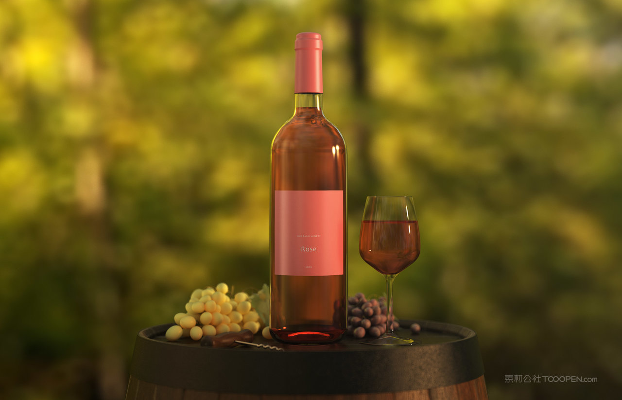 红酒酒瓶场景样机