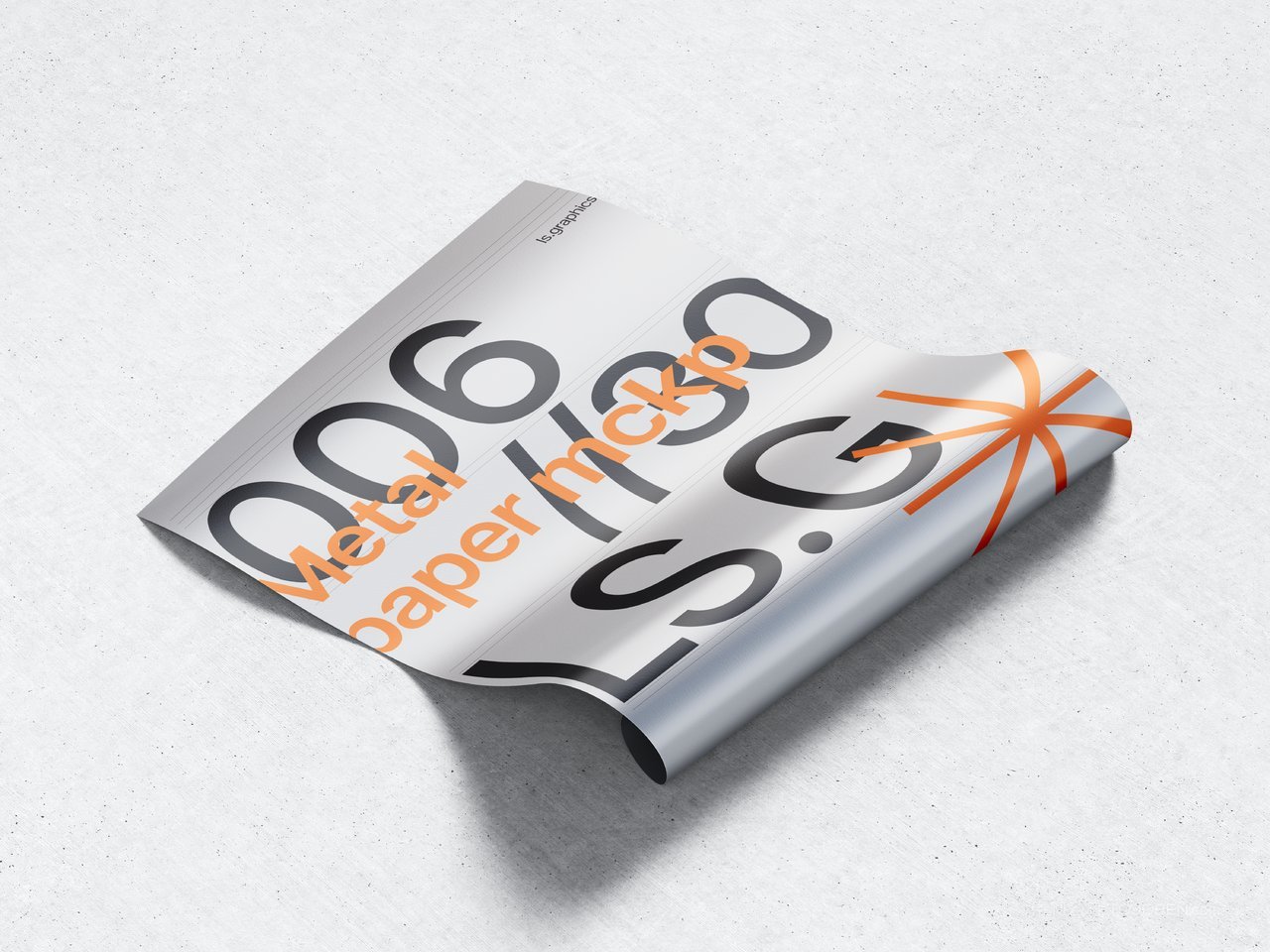 金属质感扭曲单页海报展示样机 (3)