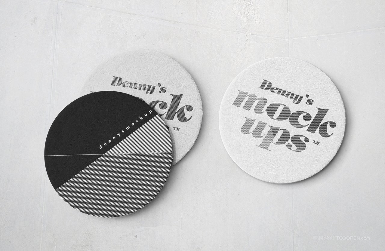 圆形杯垫餐厅桌垫样机 (3)