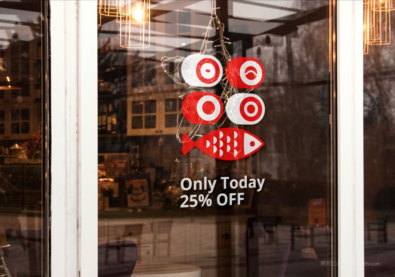 日式餐饮品牌橱窗不干胶样机 (6)