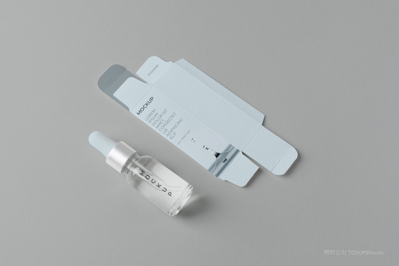 美妆化妆品面霜精华包装盒纸盒展开图样机 (12)