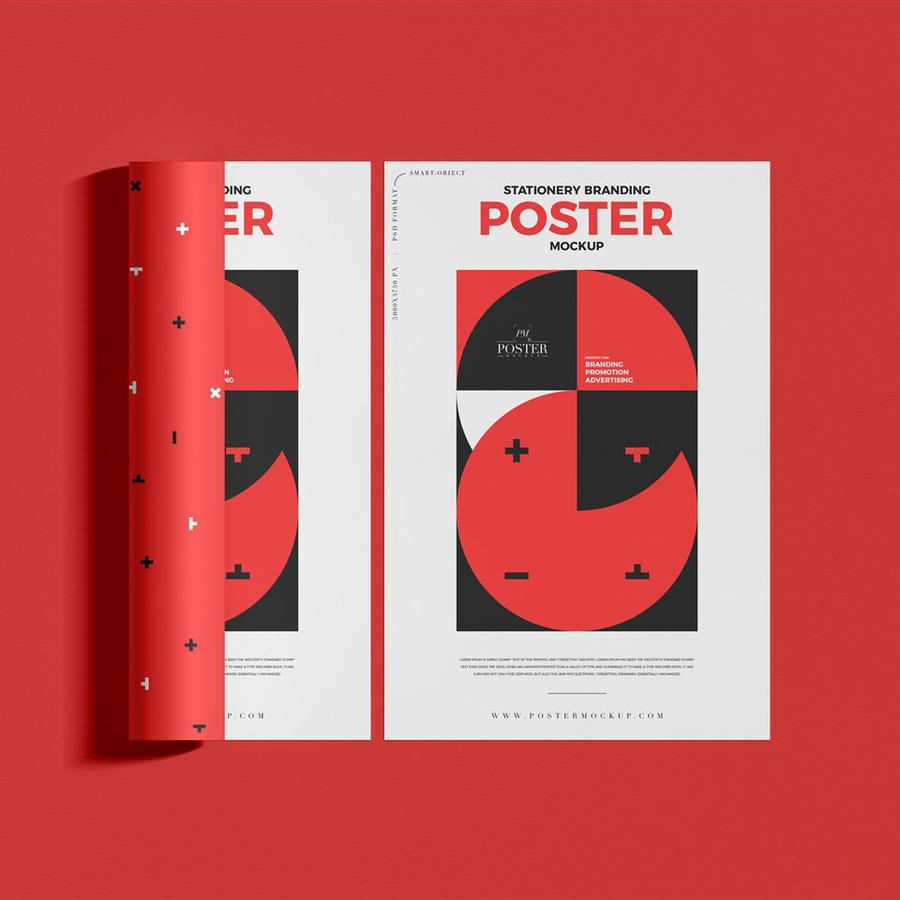 现代海报样机模型