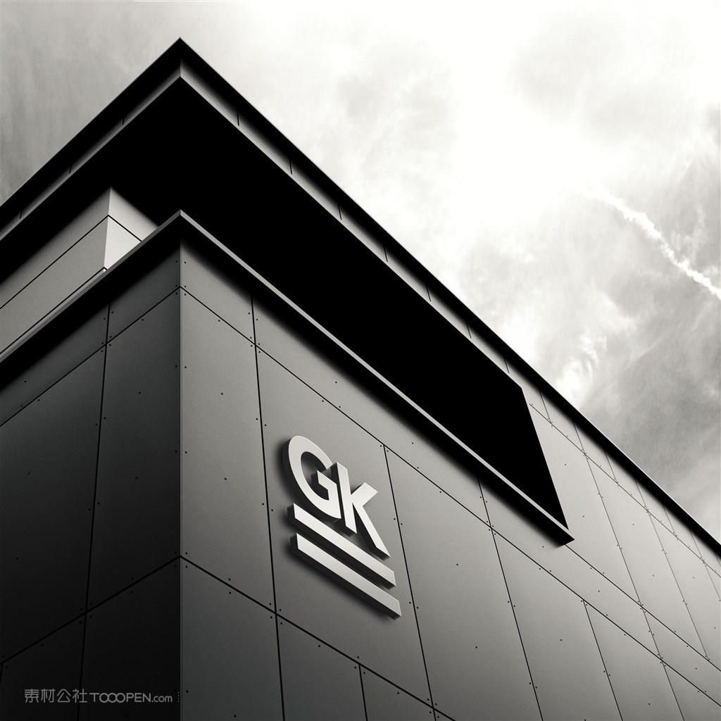 企业公司门头立体标志样机