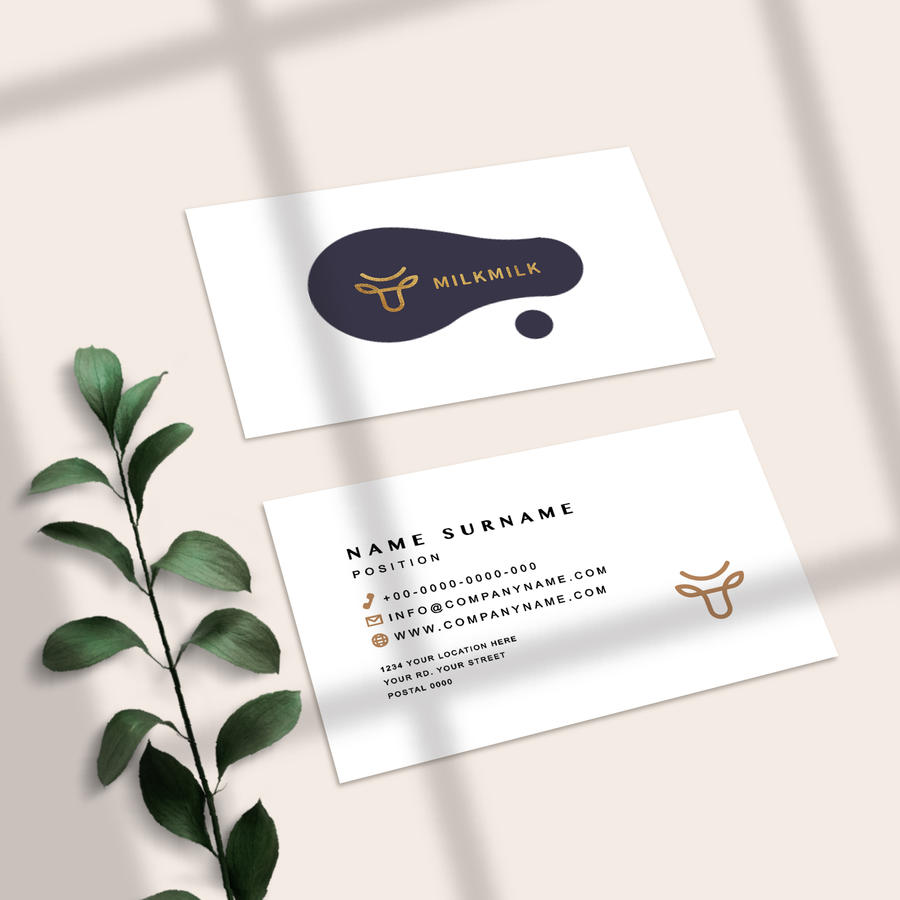 乳制品VI名片正反面贴图样机