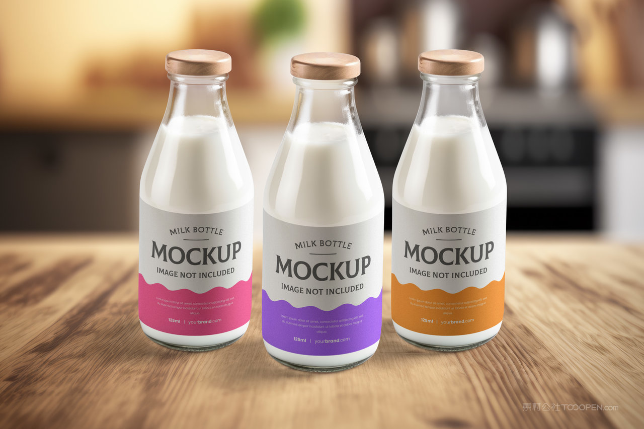 玻璃牛奶瓶样机