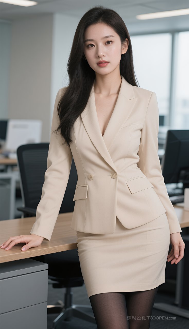 美腿制服丝袜性感美女职业短裙长腿