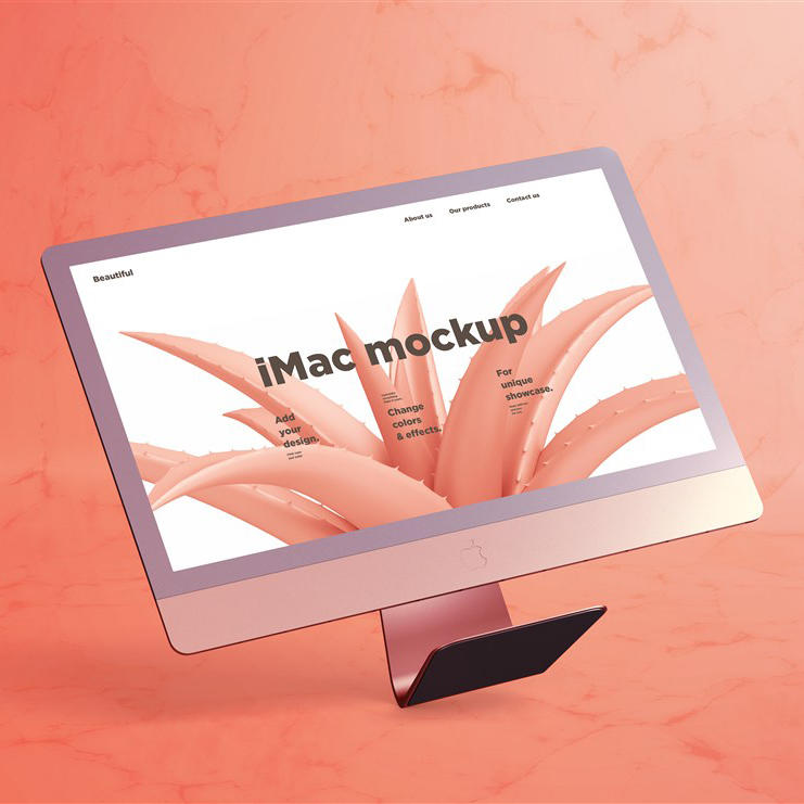 电脑ipad智能贴图PSD分层素材PC样机mac效果图UI设计