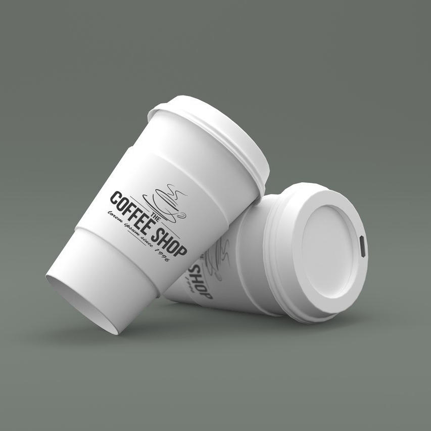 白色简洁一次性纸杯logo企业vi展示样机 (4)