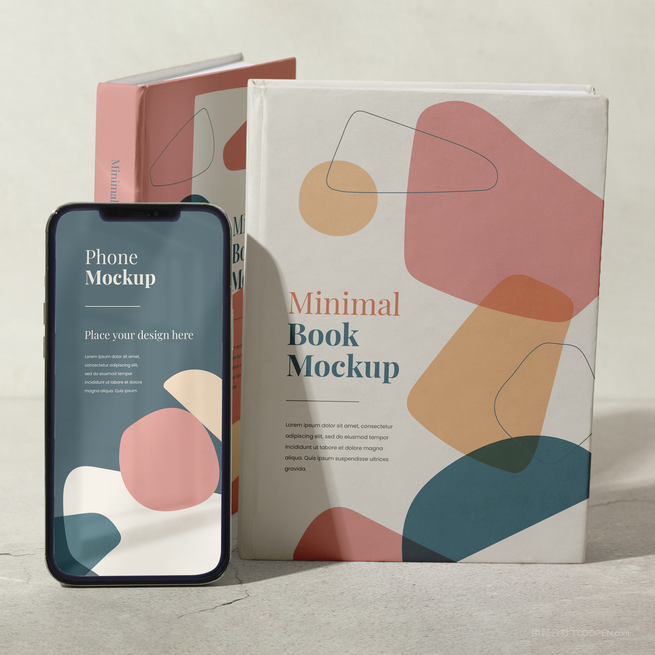 手机精装书籍画册贴图样机