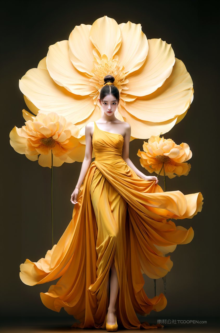 气质美女花朵时尚医美私密素材