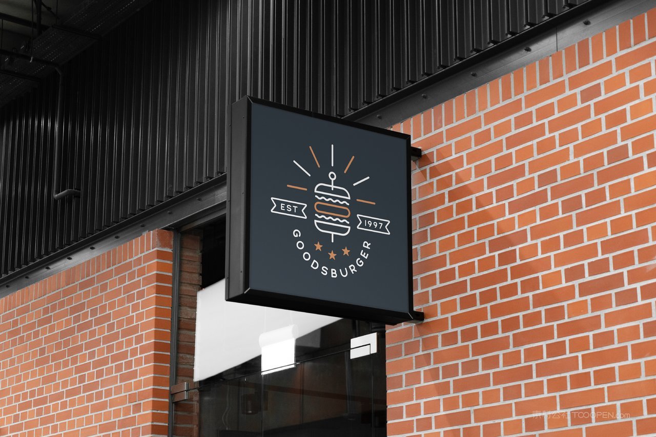 沿街实体店铺招牌门logo展示实景样机 (22)