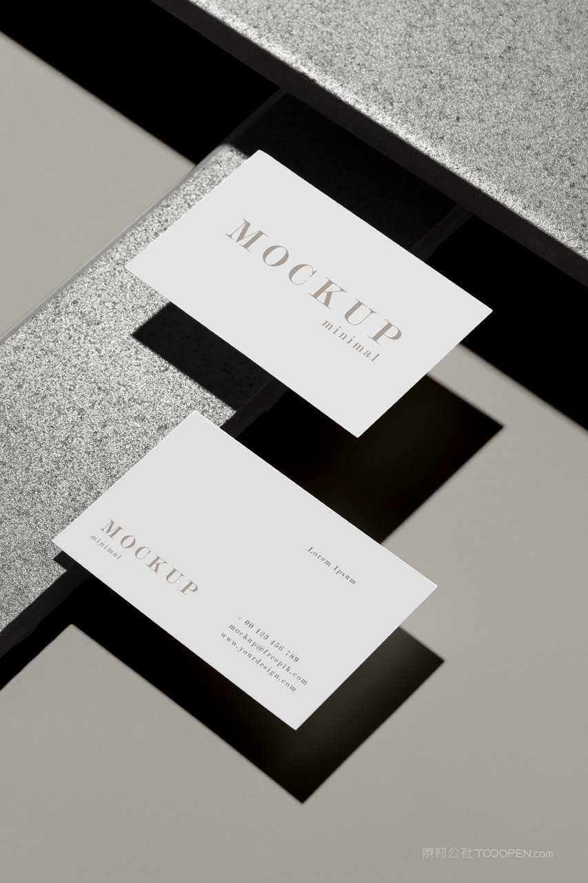 高档白色名片光影场景样机