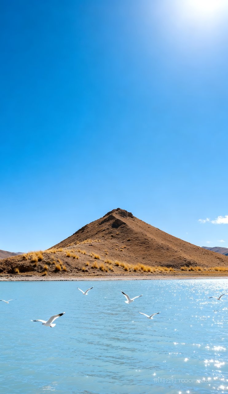 唯美湖泊山峰蓝天山水天空意境青山