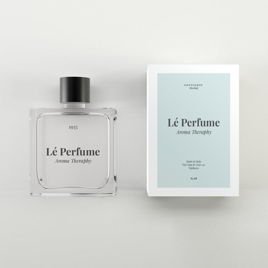 透明玻璃香水包装样机 (3)