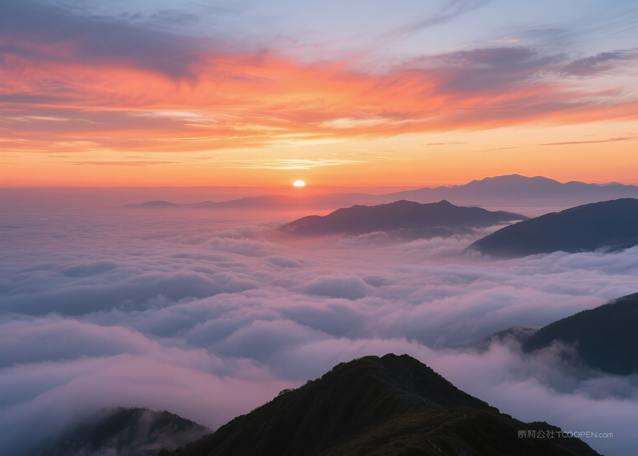 天空美丽日出自然云彩云层唯美风光风景