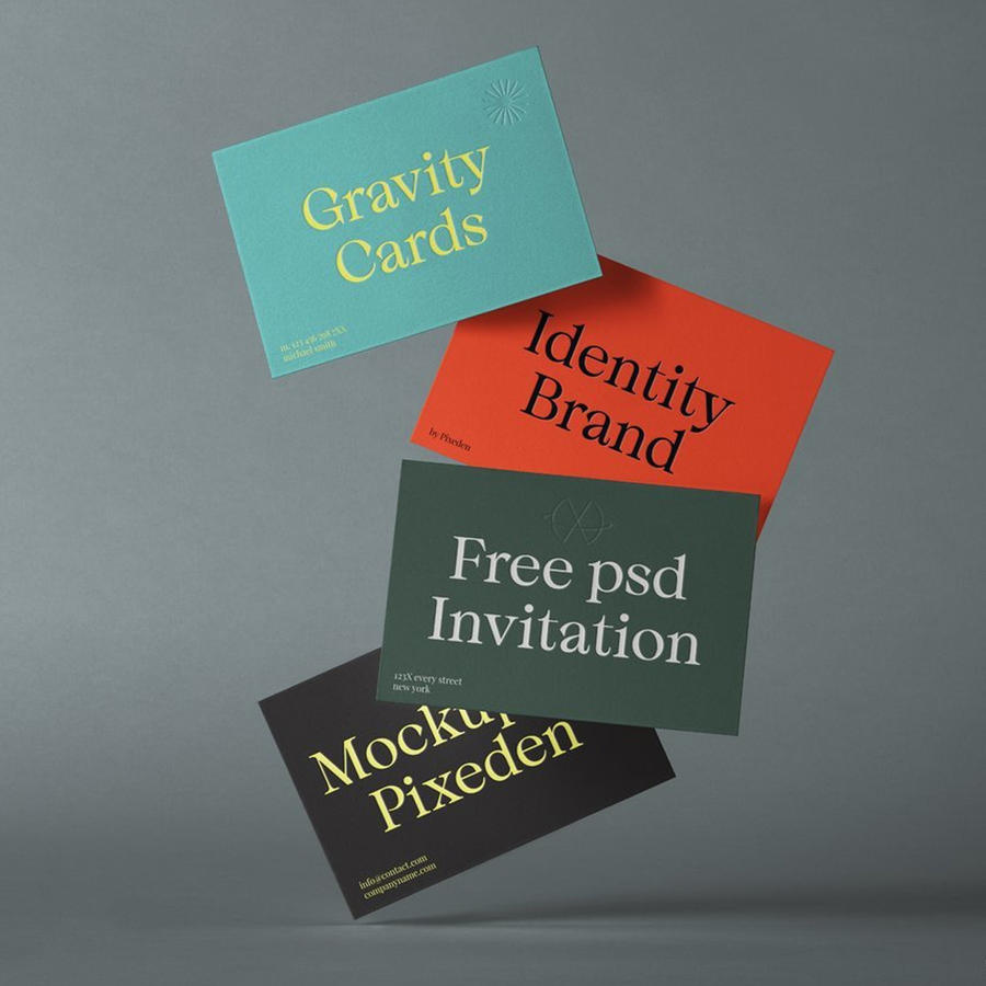 名片样机展示效果卡片