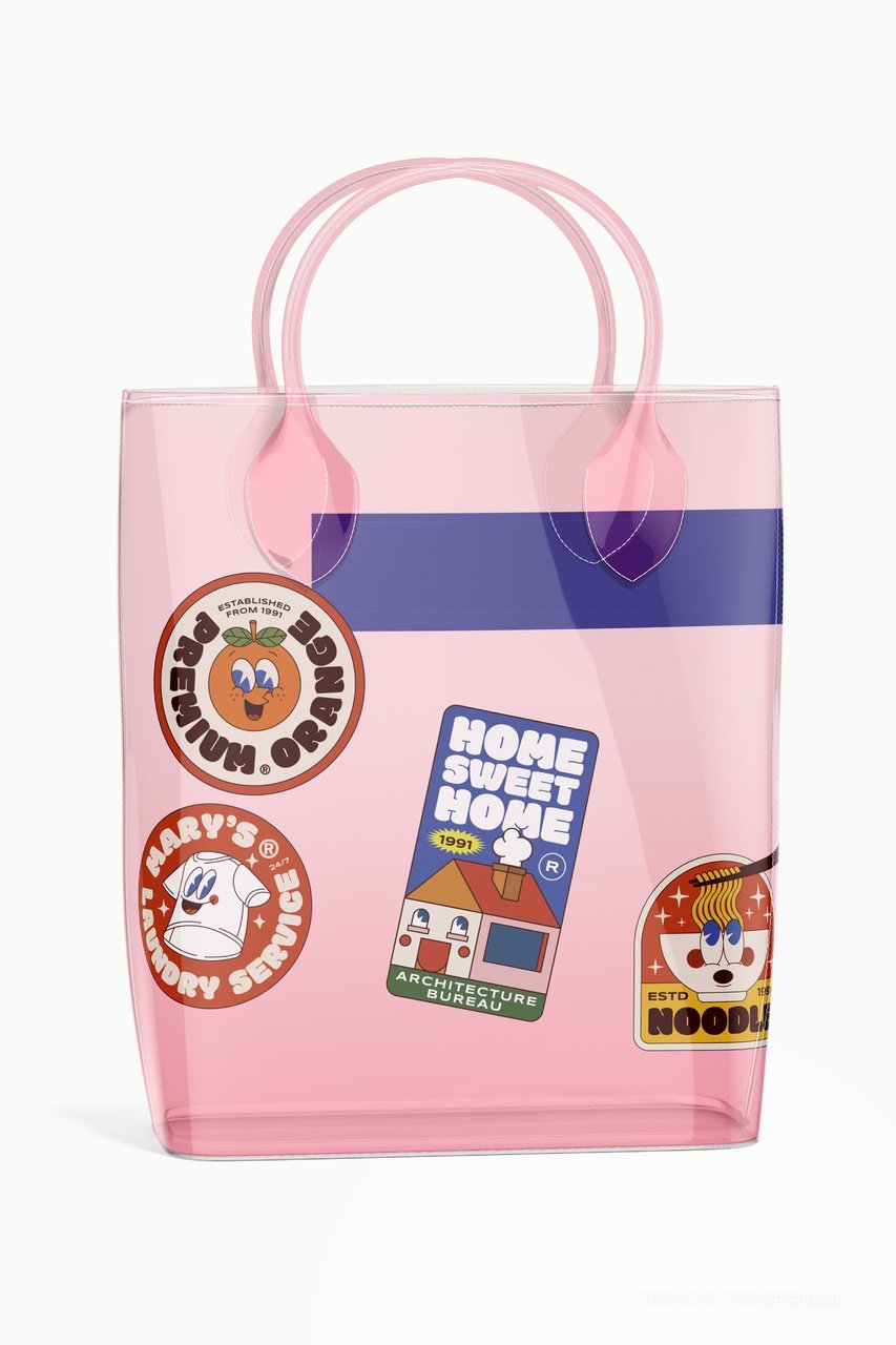 潮流透明塑料pvc手提袋拎袋样机 (6)