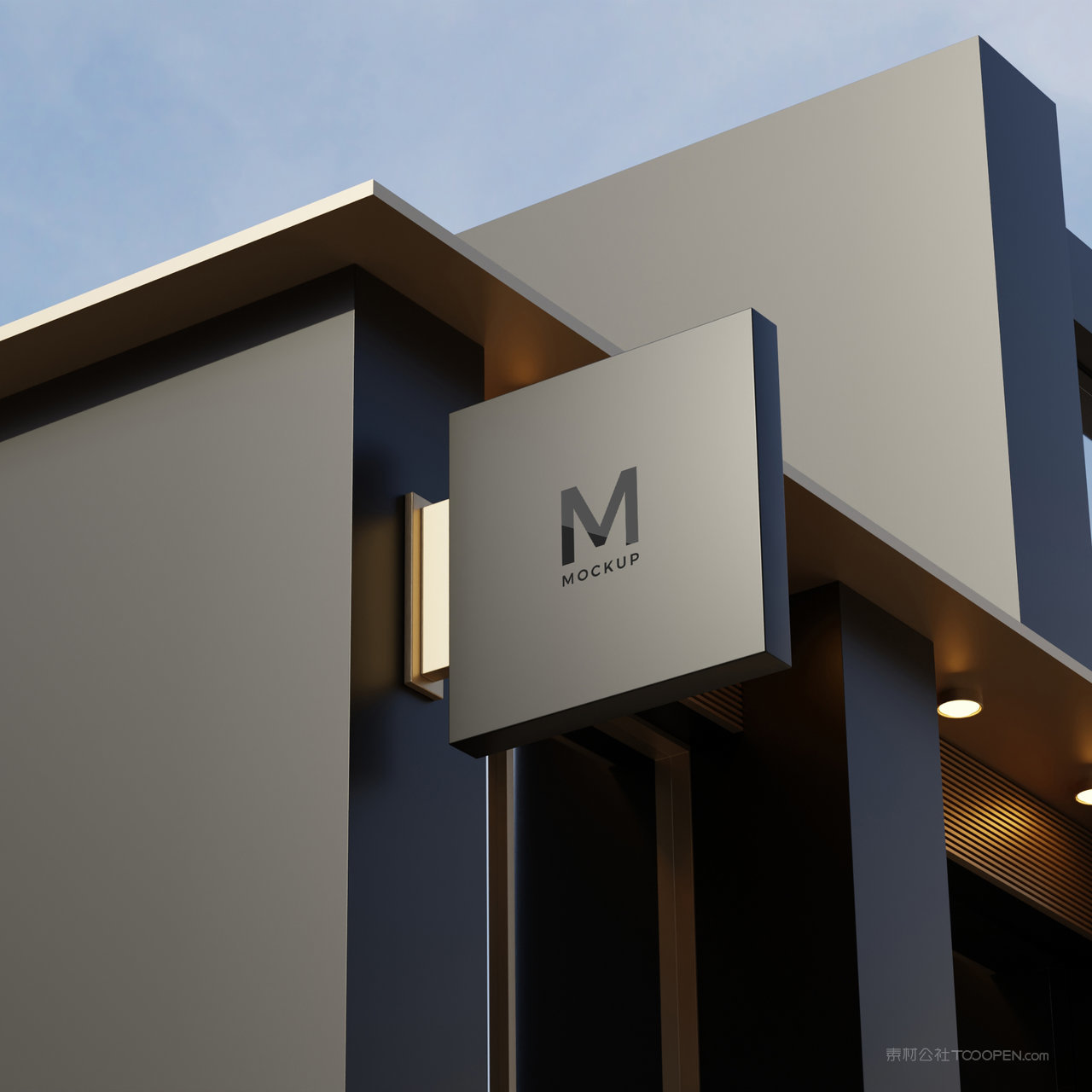 店铺招牌门头贴图样机