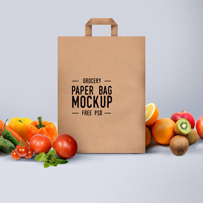 手提纸袋购物袋图案设计效果展示样机