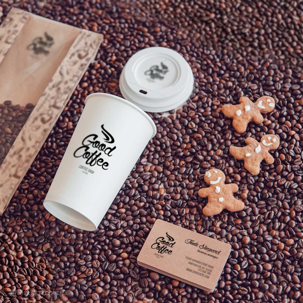 咖啡品牌vi场景样机贴图