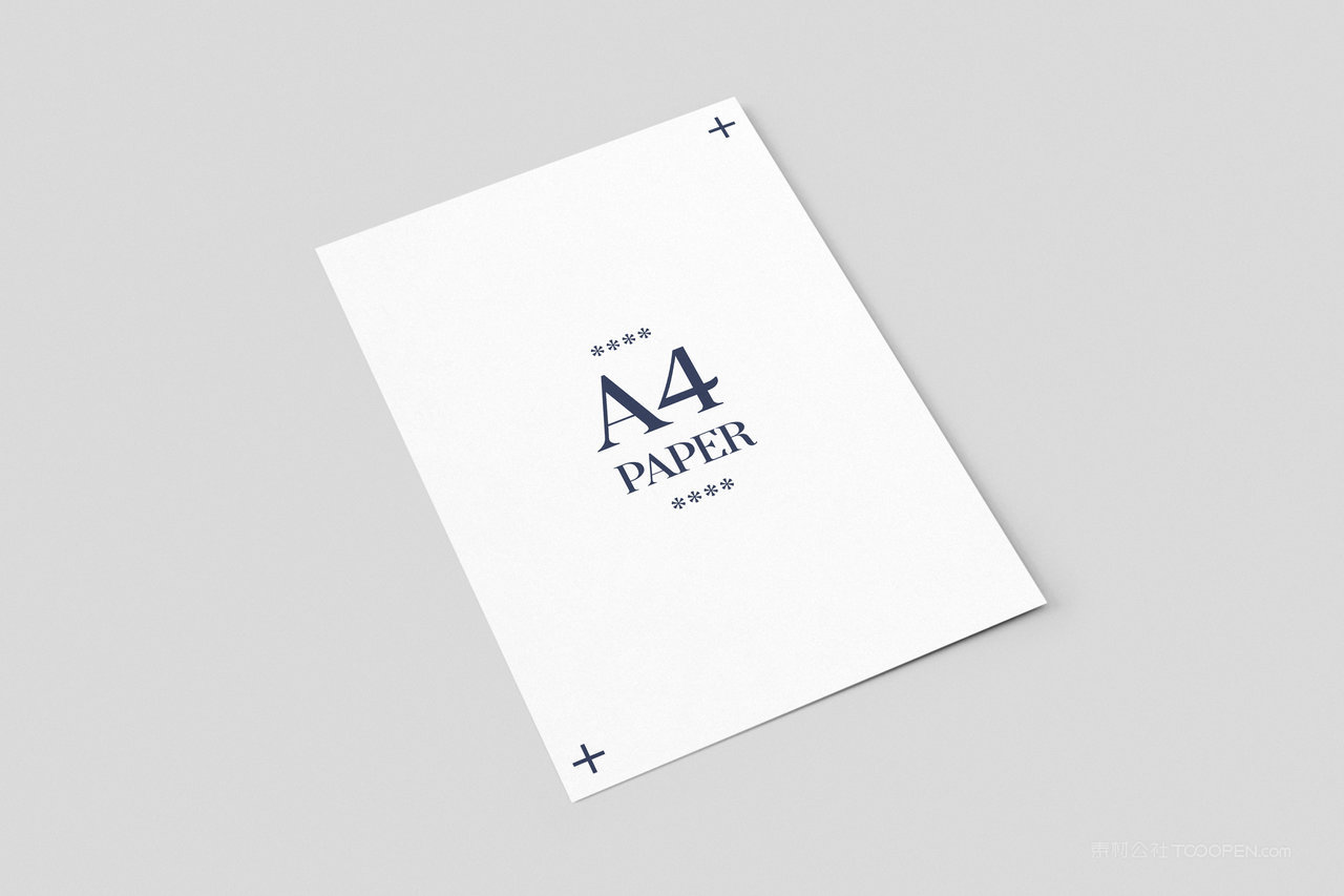 简约风格VI应用A4单页贴图样机