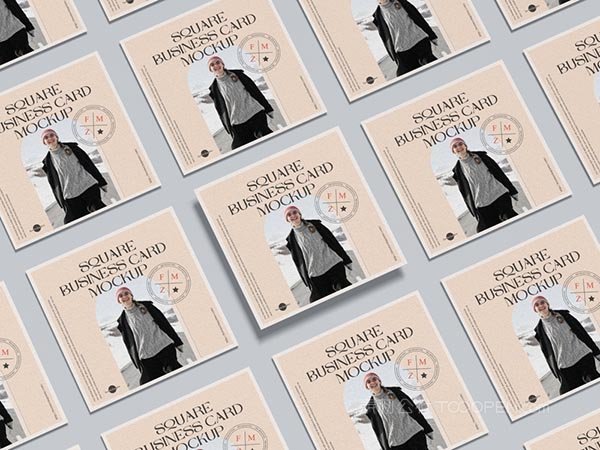 网格方形名片样机