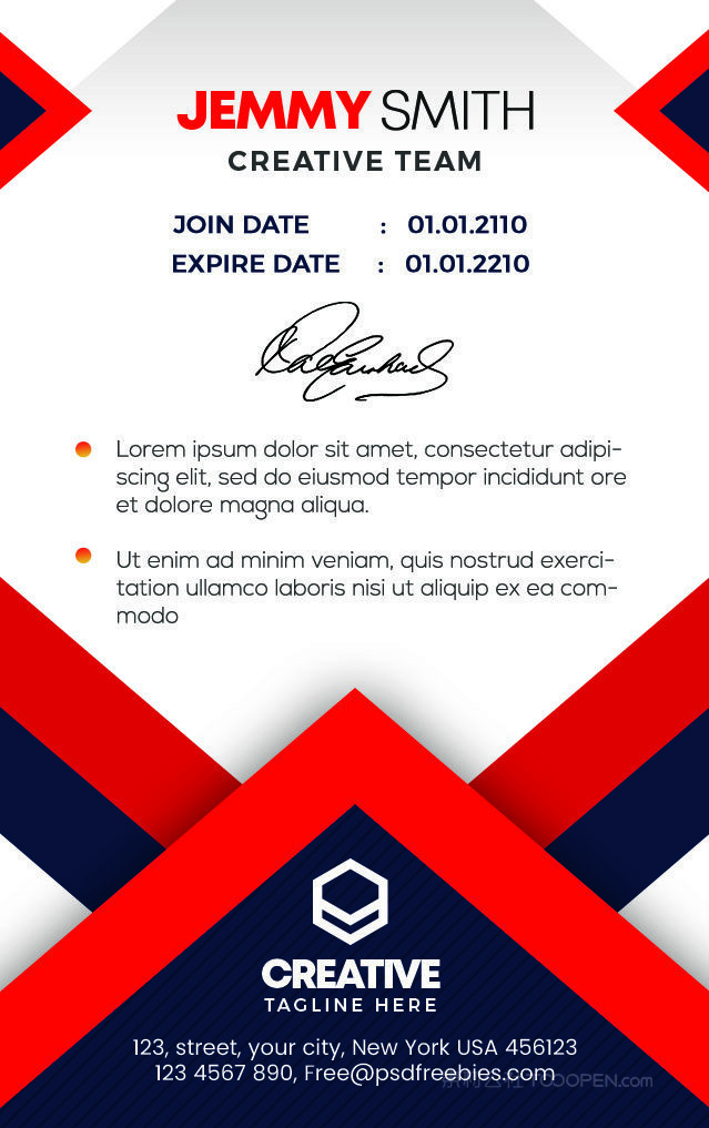 现代企业工作吊牌模板