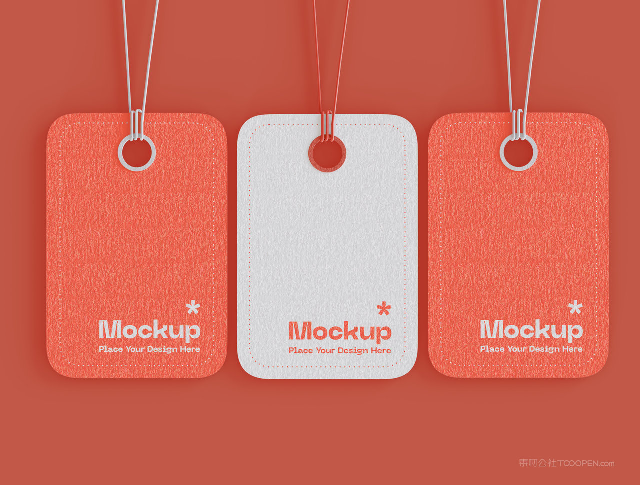 橘红色的卡片logo吊牌样机素材
