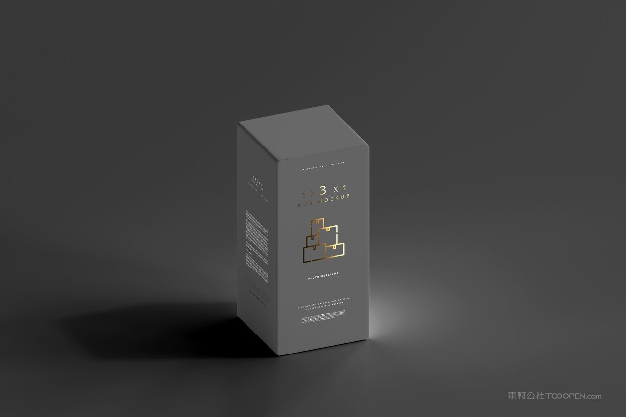 商务灰长方形产品包装纸盒样机 (2)