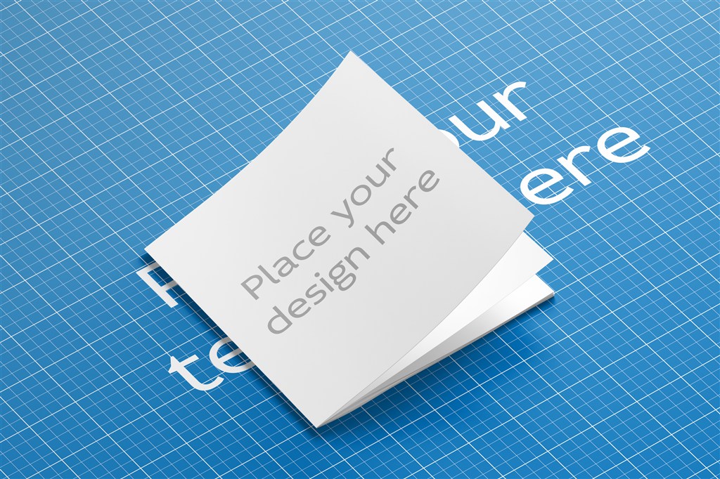 薄方形画册宣传册封面样机