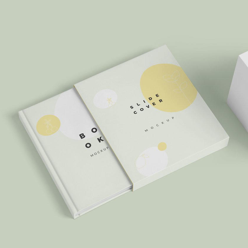 正方形精装书籍书本画册vi效果展示样机 (4)