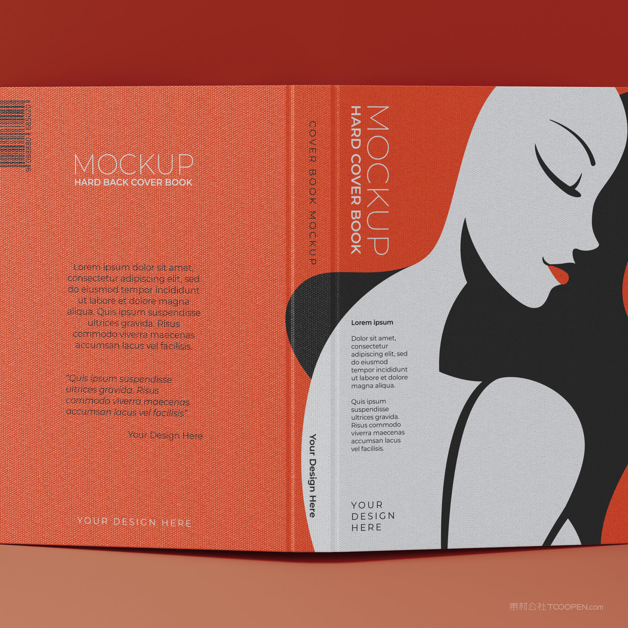 画册书本封面封底设计贴图样机