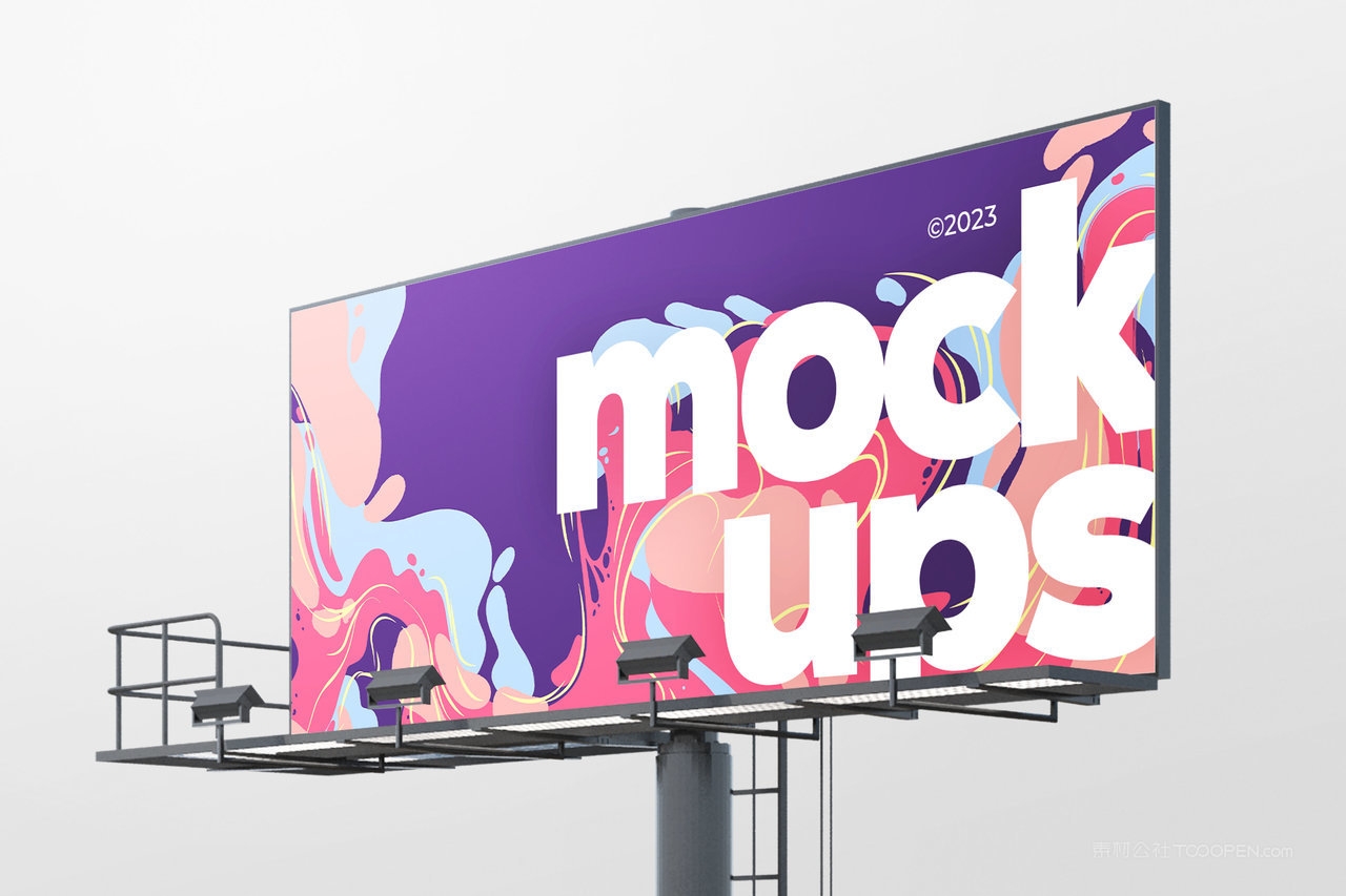 城市公路广告牌样机