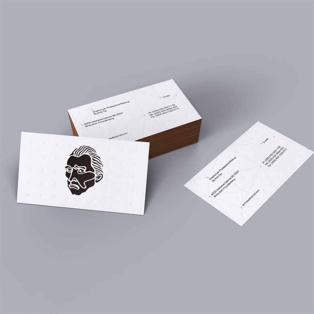 一叠个性白色名片样机展示