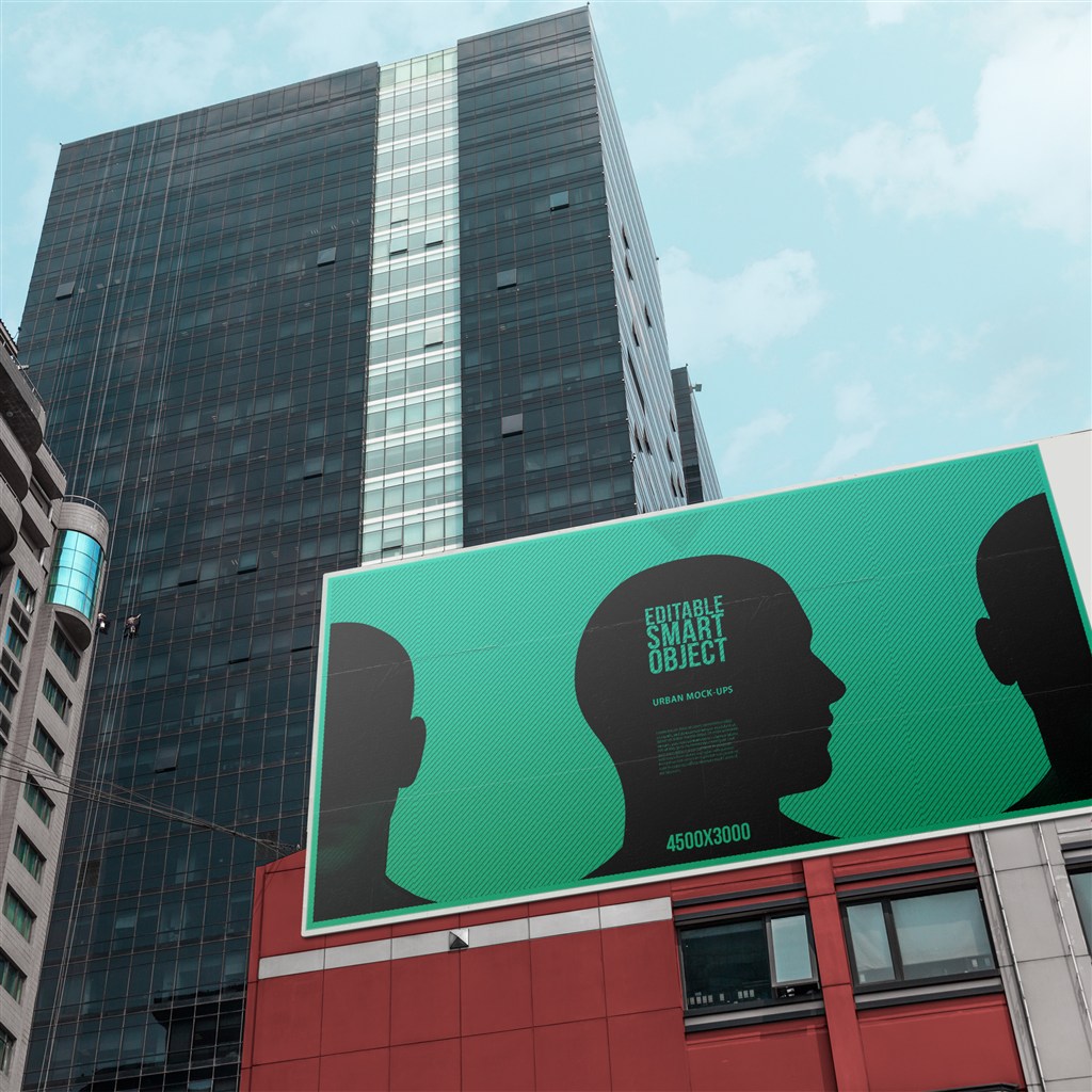 城市户外广告贴图样机