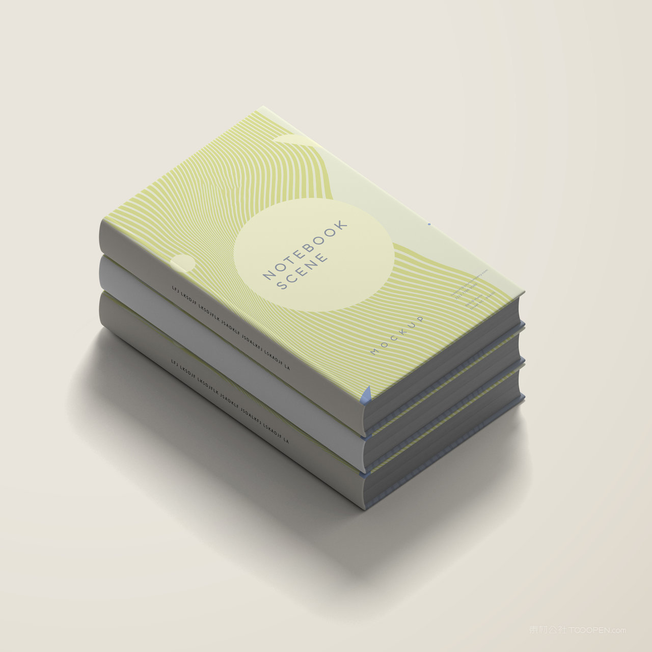 一摞精装书本画册贴图样机