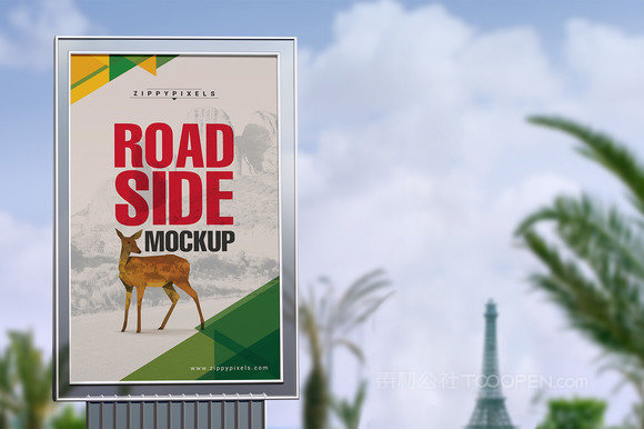 公交车广告牌海报样机模板