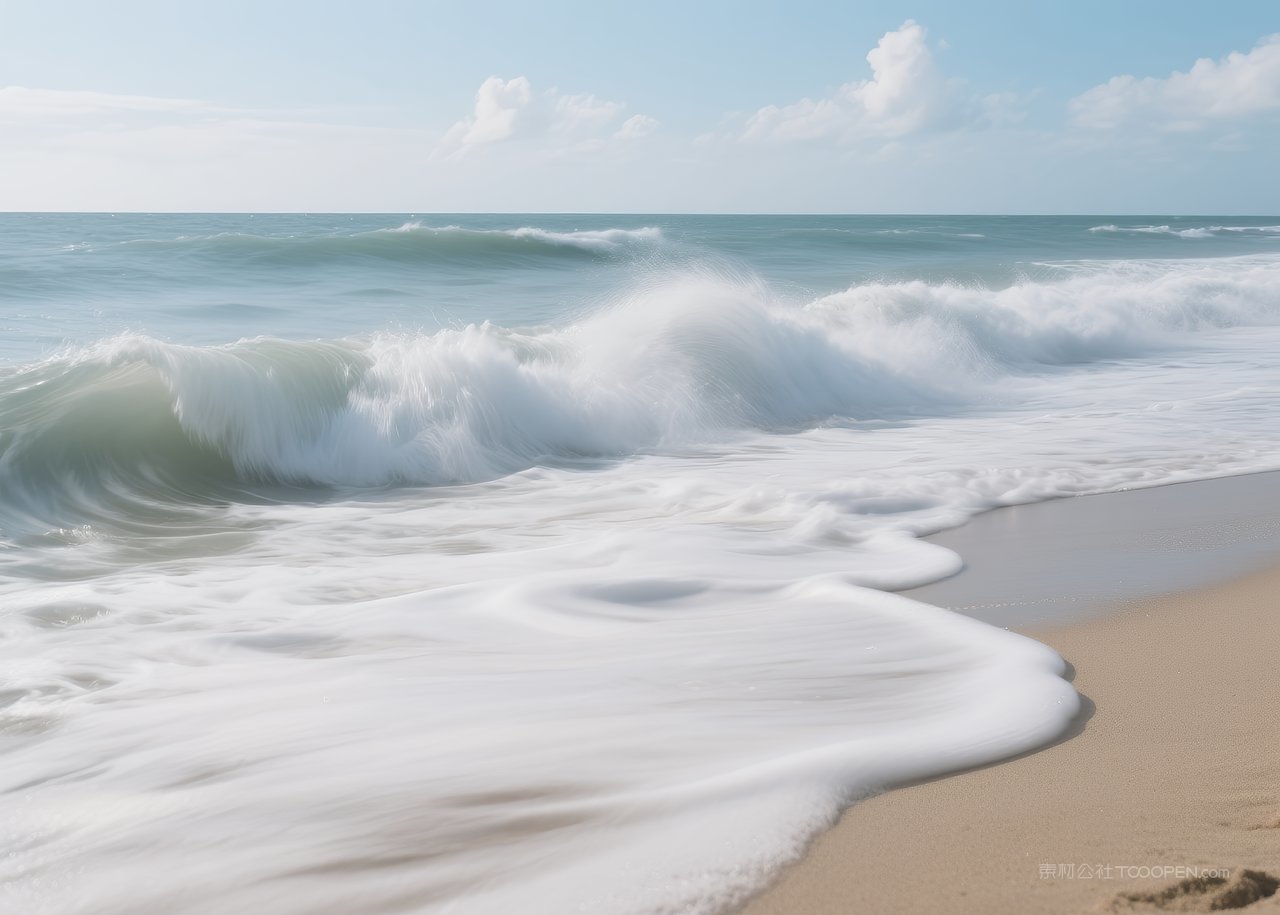 天空海边景观海滩海景唯美自然风景大海