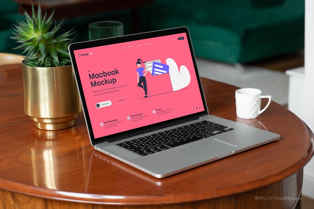 【2004期】卡通可爱苹果笔记本电脑ui界面样机 (25)