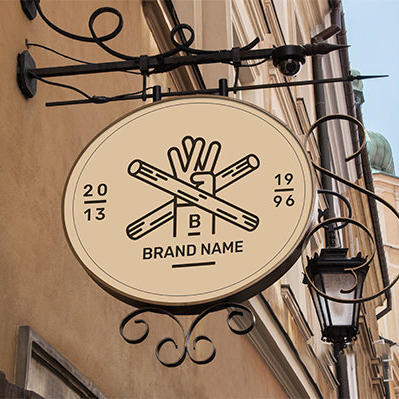 圆形店铺招牌样机