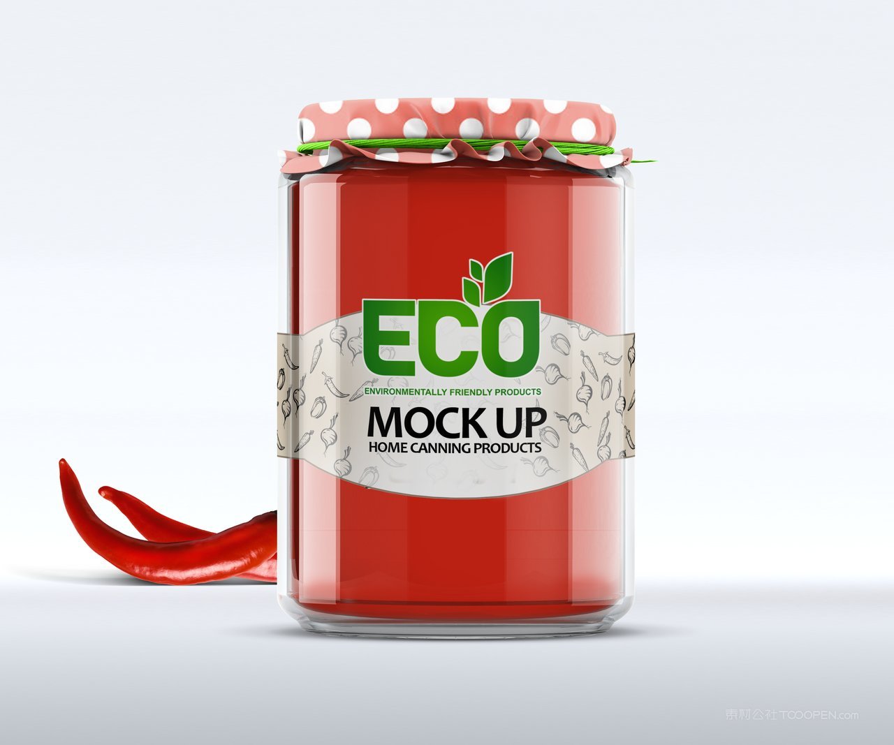 辣椒酱类罐头玻璃罐装包装展示样机 (2)