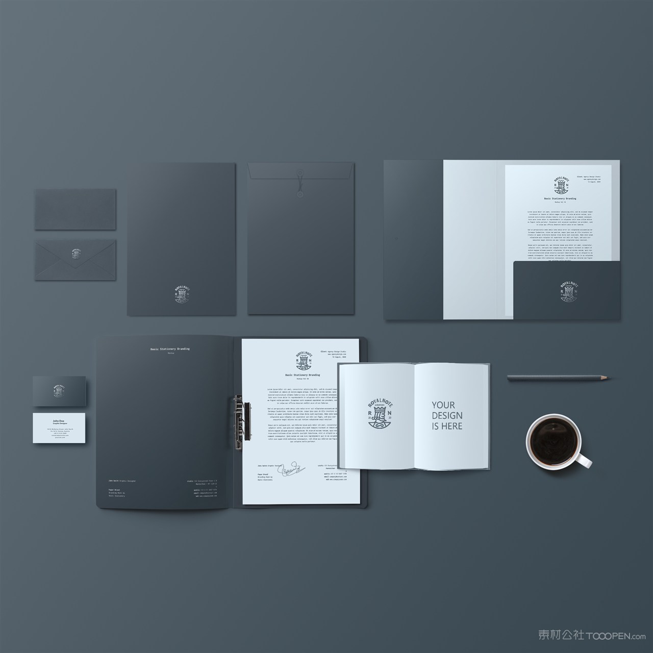 名片笔记本文件夹文件袋贴图样机