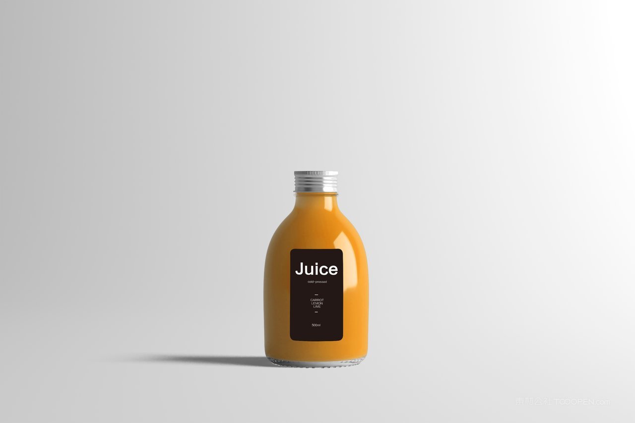 果汁饮料包装瓶贴透明玻璃瓶展示样机 (7)
