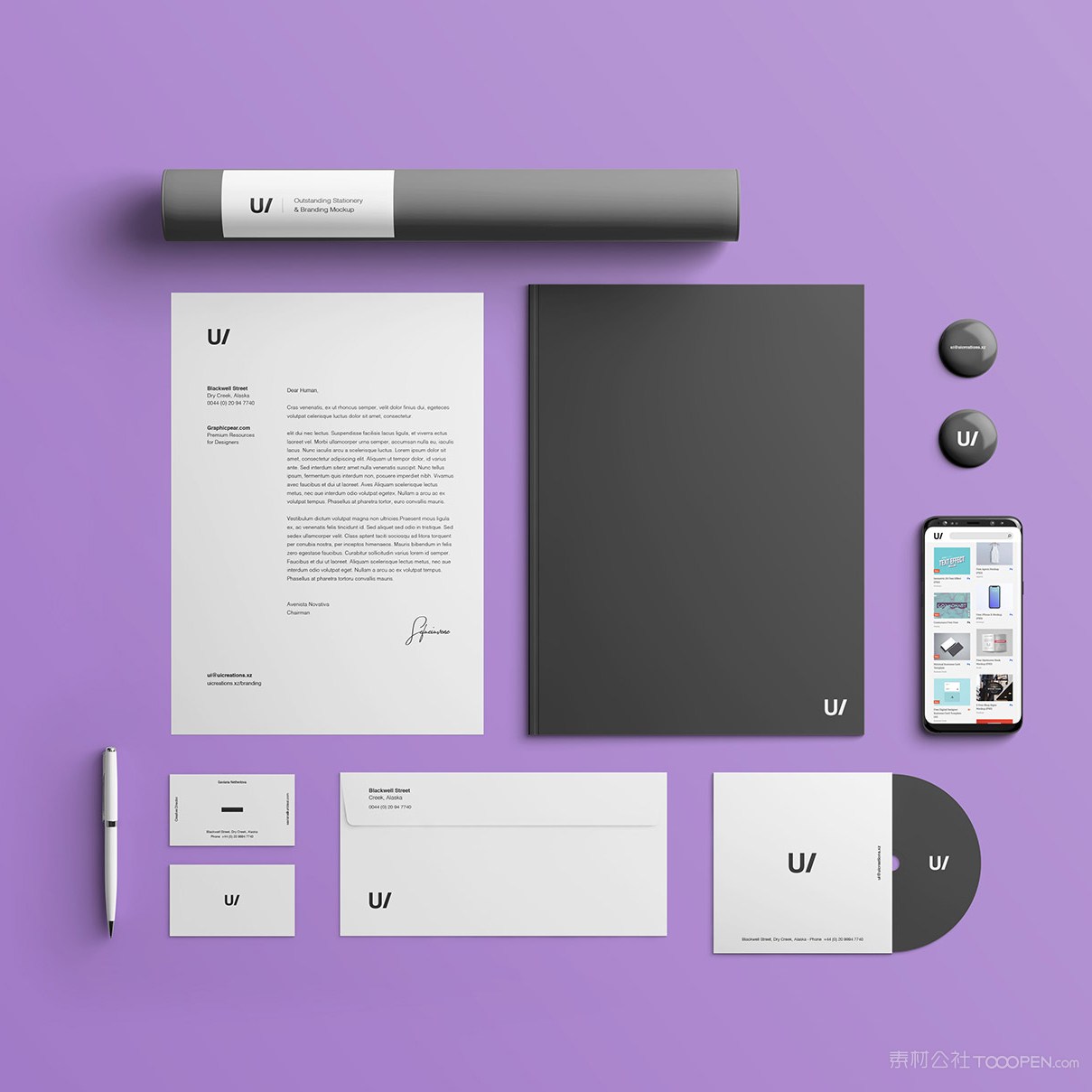 极简vi手机名片信封文档样机