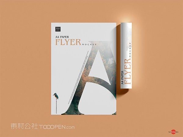 卷曲的和平放的传单模板