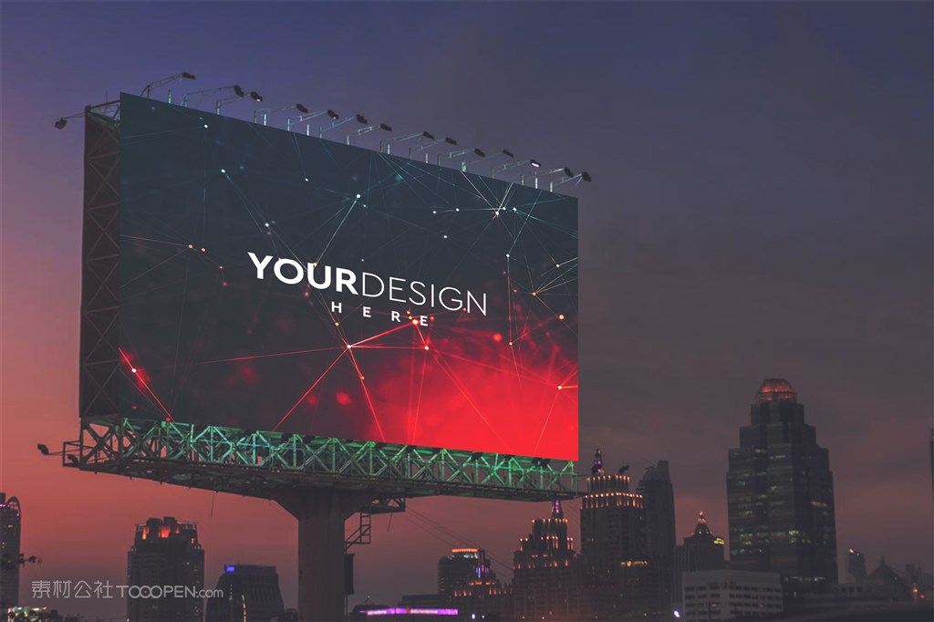 广告牌样机框架场景高速公路广告牌样机