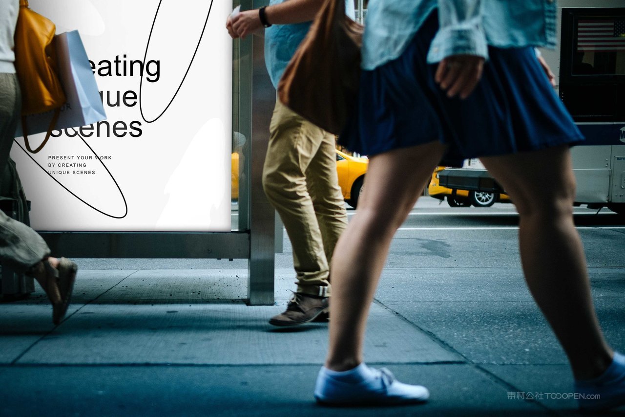 城市灯箱海报样机