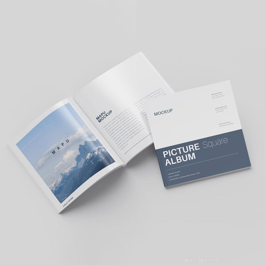 杂志书籍方形画册样机