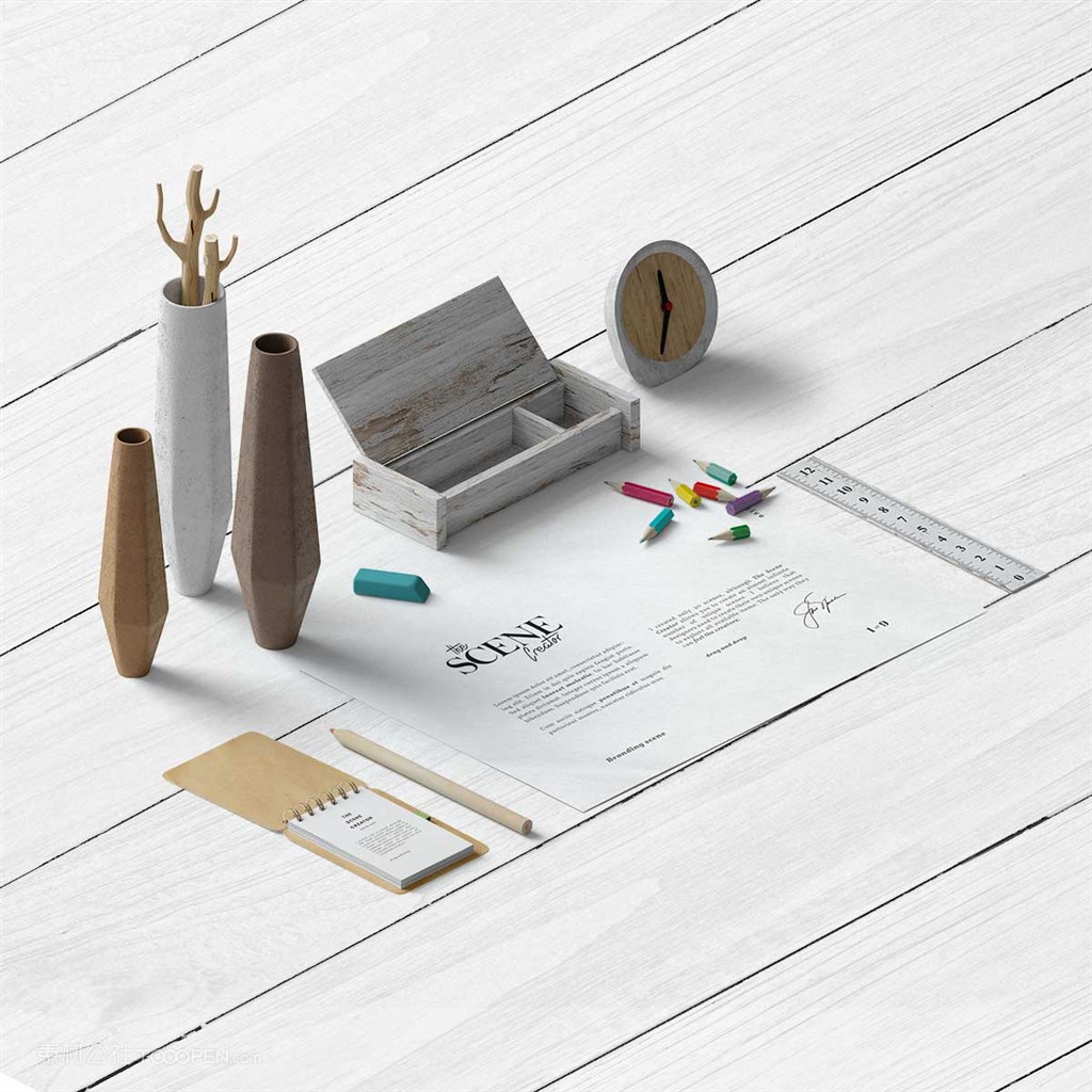 白色清新文艺桌面样机