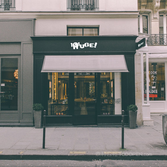 街头咖啡店服装店店铺贴图样机